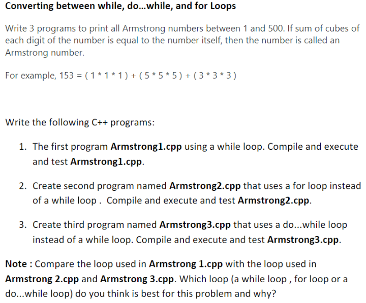 Solved Converting between while, do...while, and for Loops | Chegg.com