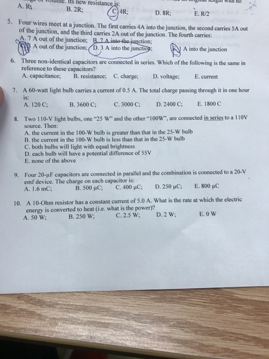 Solved Four Wires Meet At A Junction. The First Carries 4...