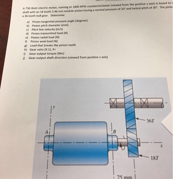 Solved A 750 Watt electric motor, running at 1800 RPM