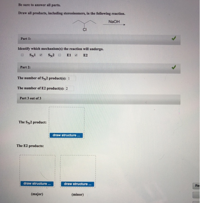 Solved Be Sure To Answer All Parts. Draw All Products, | Chegg.com