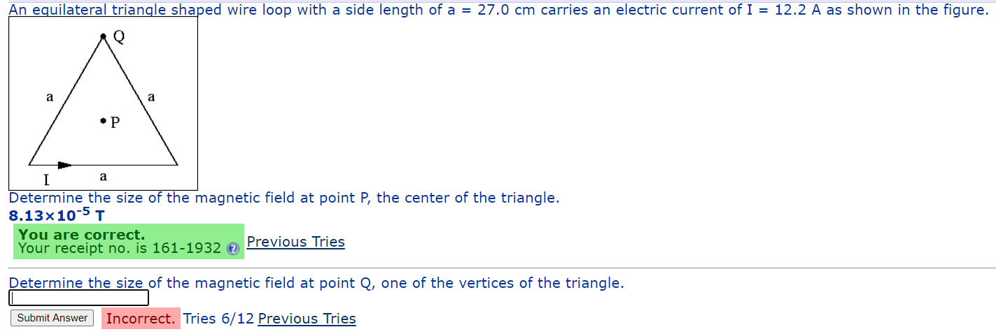 Solved An equilateral triangle shaped wire loop with a side | Chegg.com