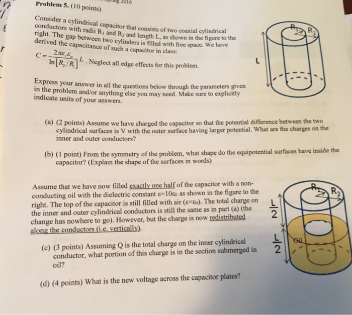 Solved Problem 5. C 0 points) Consider a cylindrical | Chegg.com