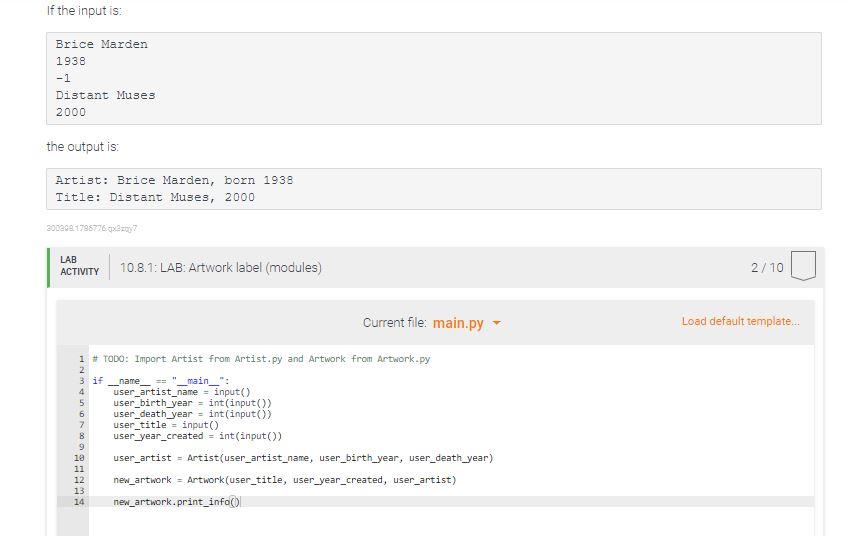 10.8 LAB Artwork label (modules) Define the Artist