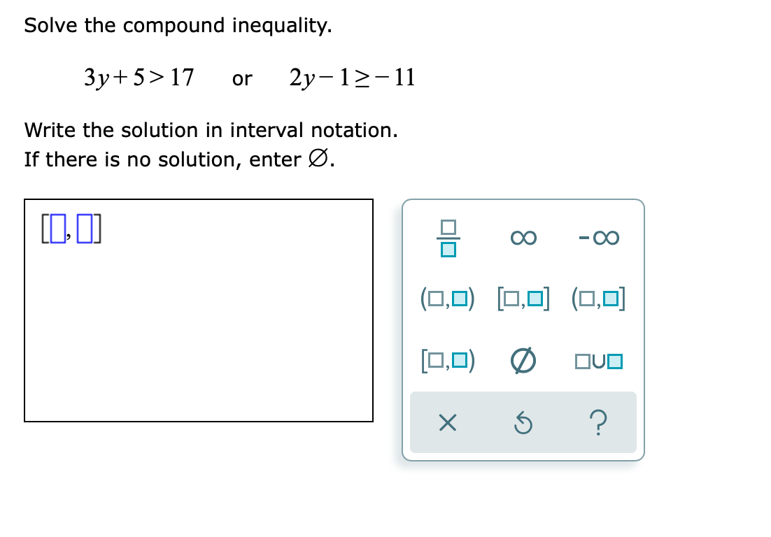 Solved Solve the compound inequality. 221y+221>221 or 21y-221-21  Chegg.com