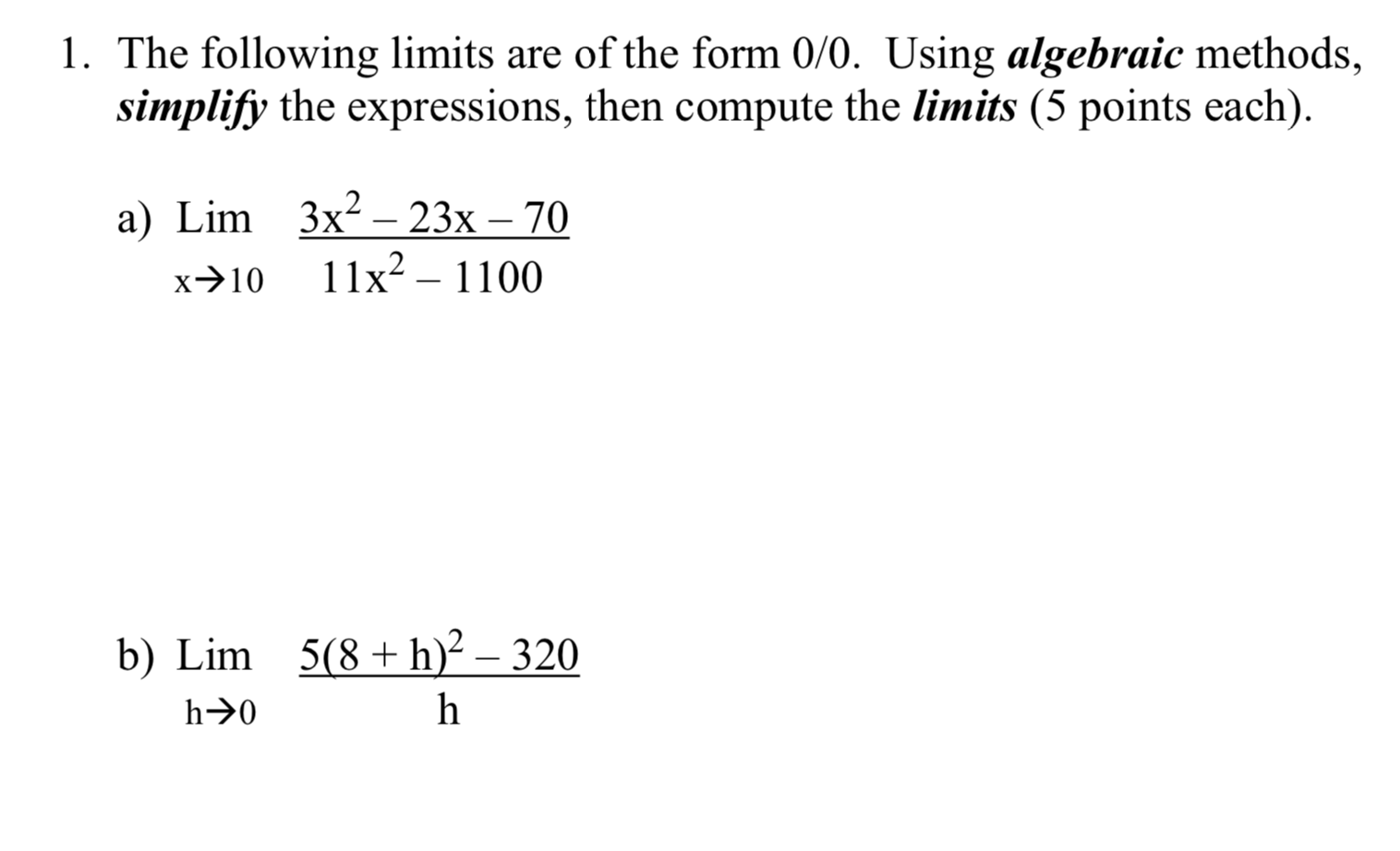 Solved Please use algebraic methods to simplify and | Chegg.com