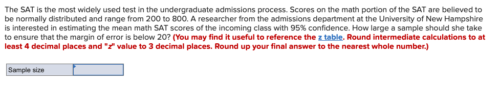 Solved The SAT is the most widely used test in the | Chegg.com