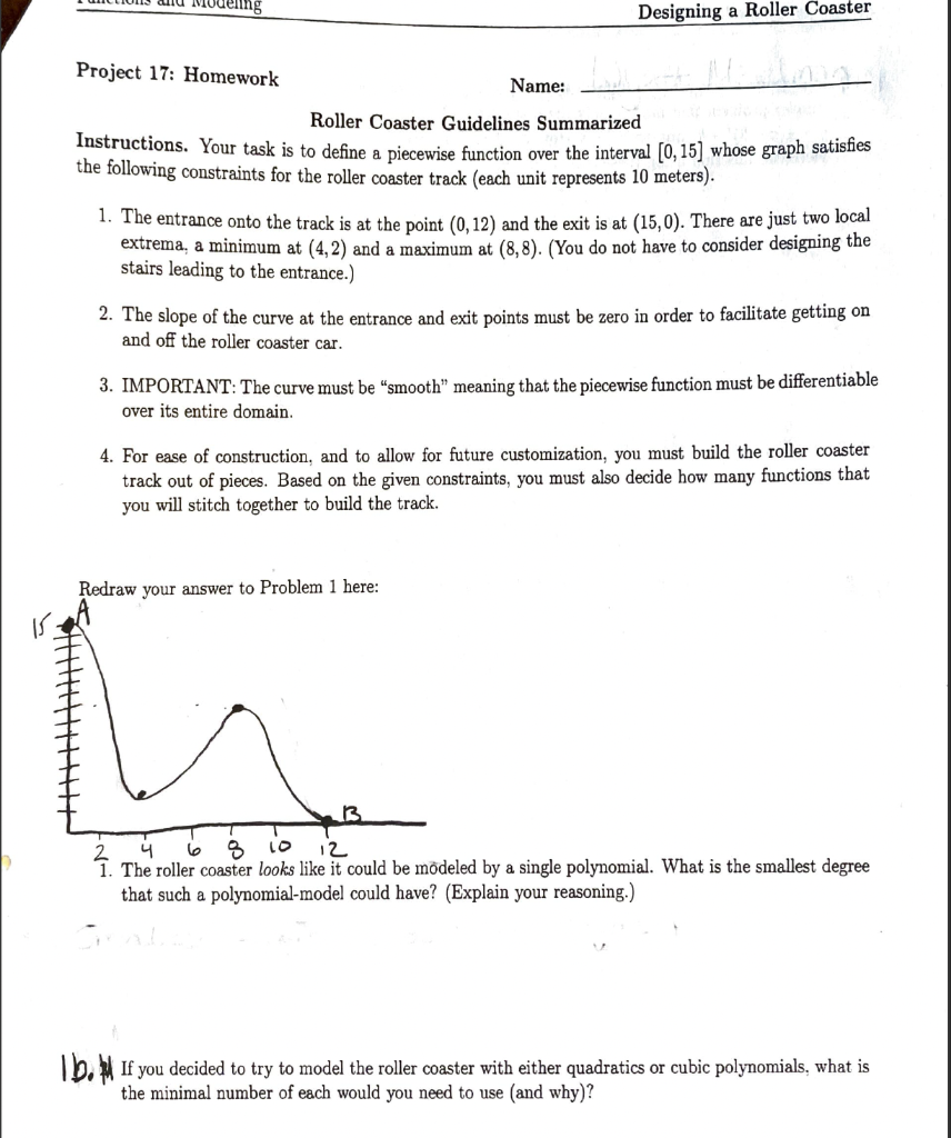 Solved NIQuelle Designing a Roller Coaster Project 17