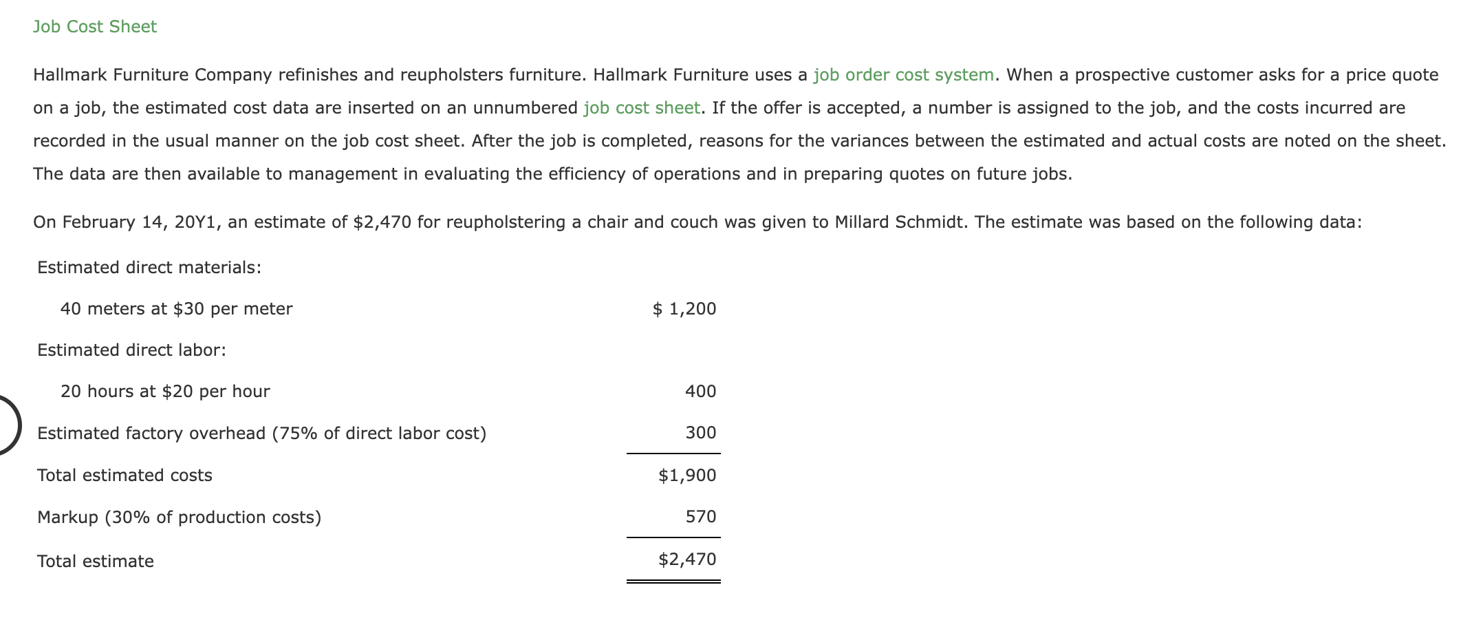 Solved Hallmark Furniture Company refinishes and