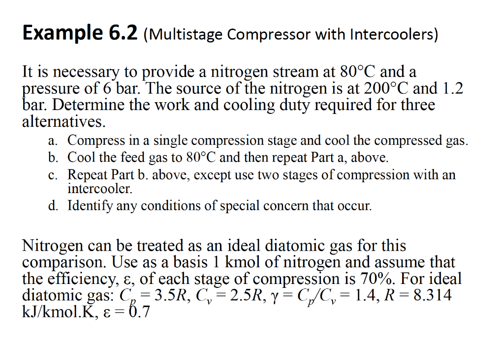 Example 6.2 (Multistage Compressor with Intercoolers)