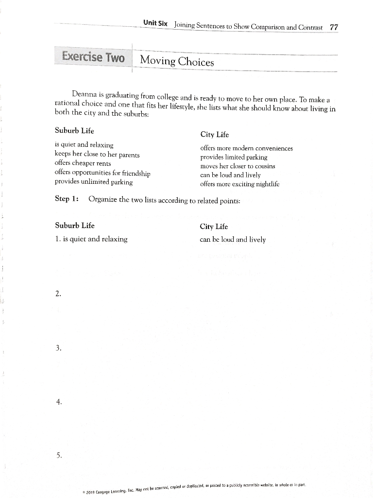 sentences about city life