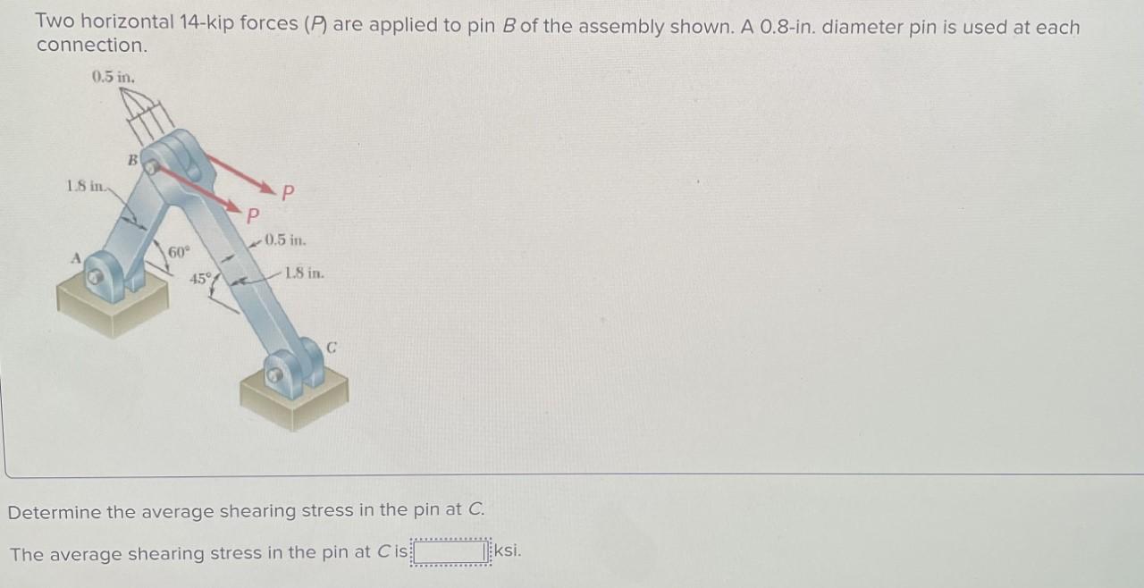 Solved Two Horizontal 14-kip Forces () Are Applied To Pin B | Chegg.com