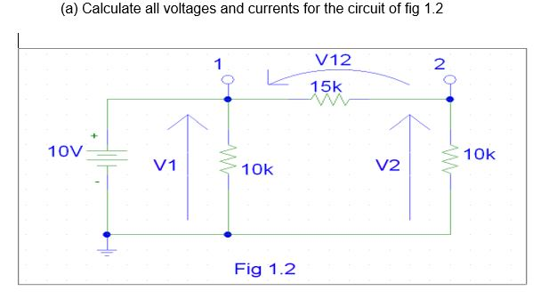 Solved (a) Calculate all voltages and currents for the | Chegg.com