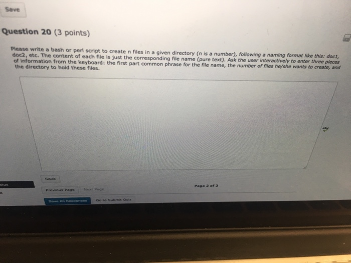 Solved Save Question 20 (3 points) Please write a bash or | Chegg.com