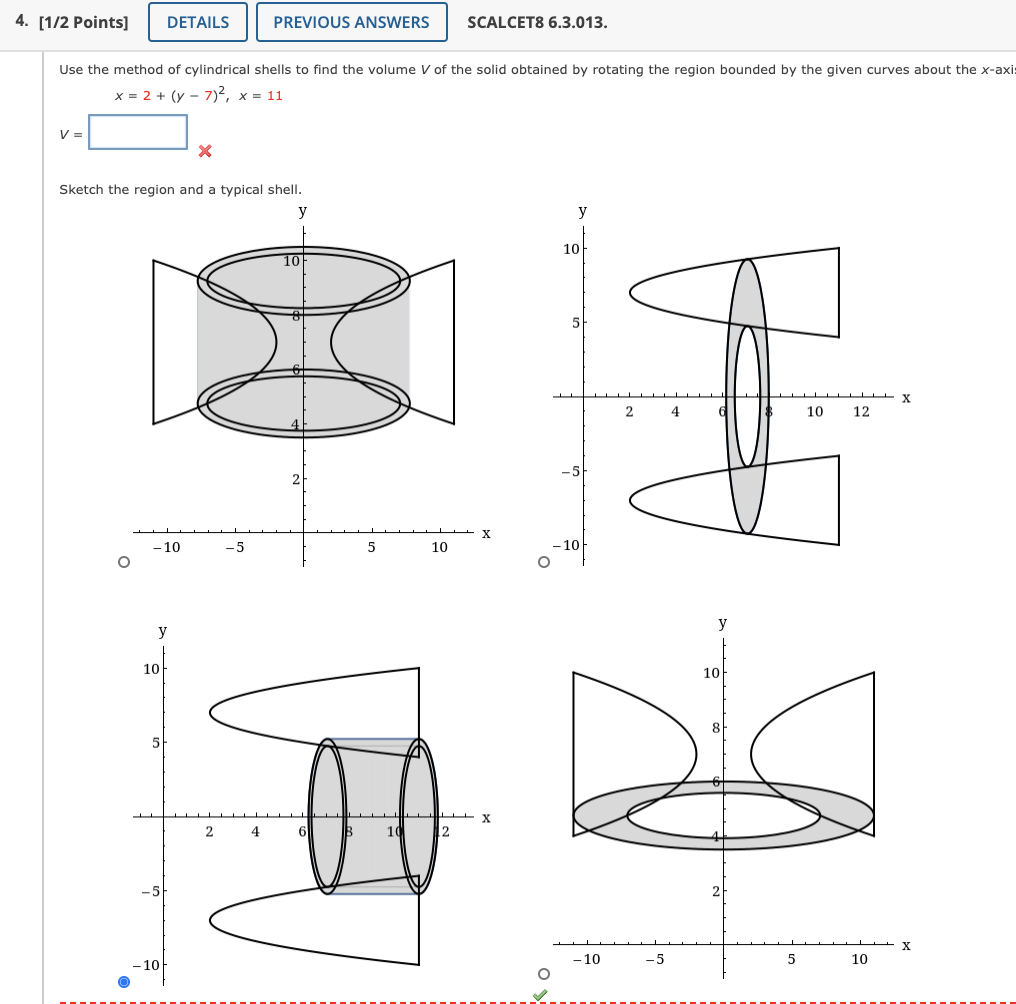 Solved 5. [-/1 Points) DETAILS SCALCET8 6.1.049. MY NOTES | Chegg.com