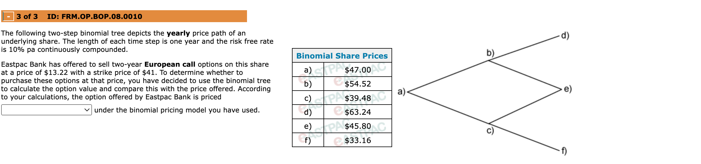 Solved 3 of 3 ID: FRM.OP.BOP.08.0010 The following two-step | Chegg.com