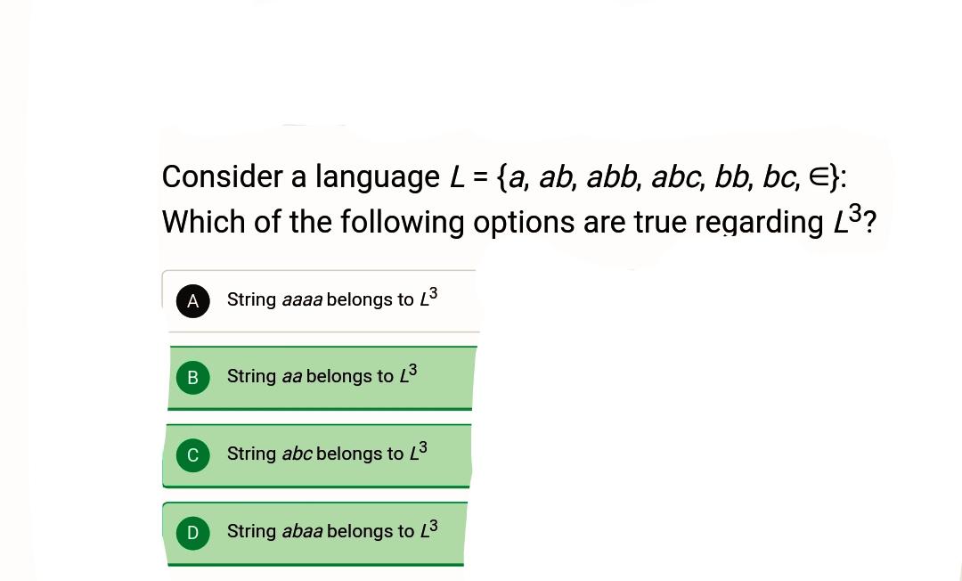 Solved Consider A Language L = {a, Ab, Abb, Abc, Bb, Bc, €}: | Chegg.com