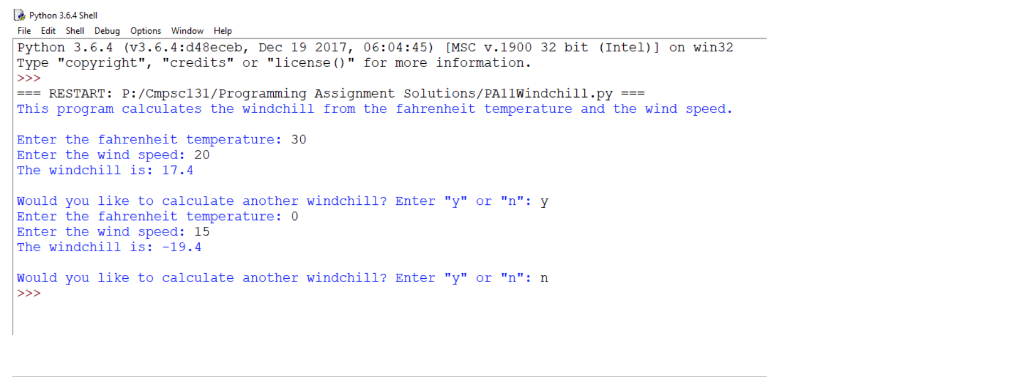 Solved PYTHON: Windchill During winter, everyone would like | Chegg.com