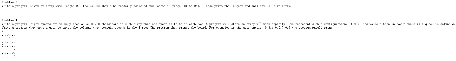 Solved Problem 3: Write a program: Given an array with | Chegg.com