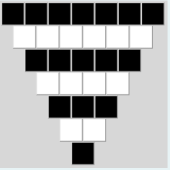 Solved write a JavaScript program to draw a triangle by 7 | Chegg.com image.