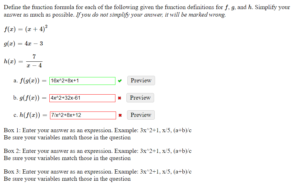 Solved Define the function formula for each of the following | Chegg.com