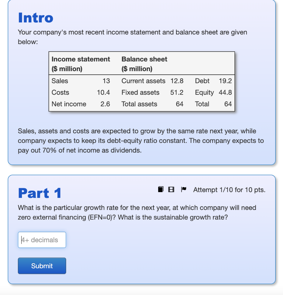 Solved Your company's most recent income statement and | Chegg.com