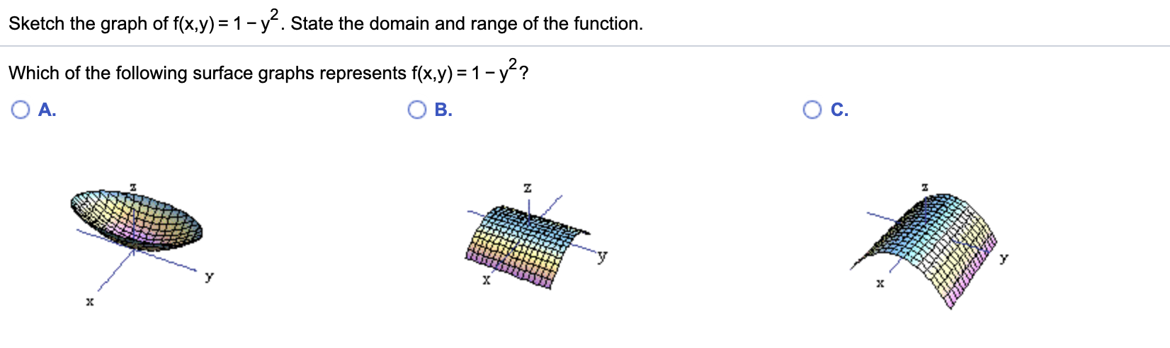 Solved Sketch The Graph Of F X Y 1 Y2 State The Doma Chegg Com