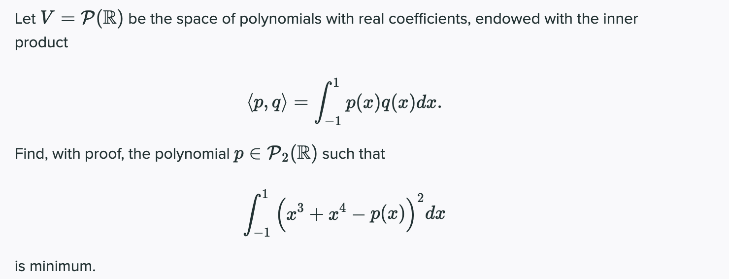 Solved Let V P R Be The Space Of Polynomials With Real Chegg Com Solved Let V P R Be The Space Of Polynomials With Real Chegg Com