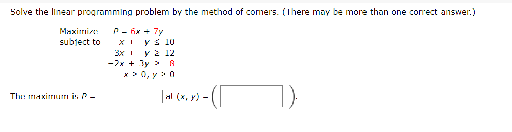 Solved Solve the linear programming problem by the method of | Chegg.com