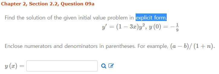 Solved Chapter 2, Section 2.2, Question 09a Find the | Chegg.com
