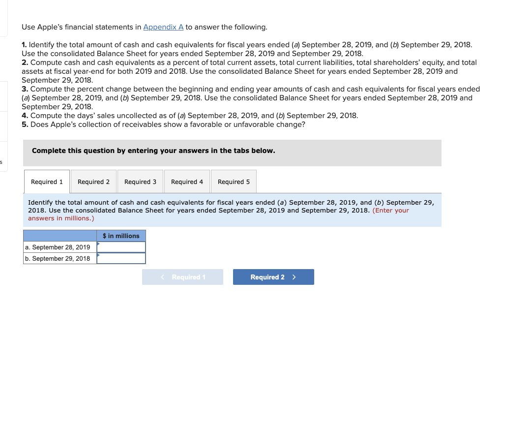 Solved Use Apple's Financial Statements In Appendix A To | Chegg.com