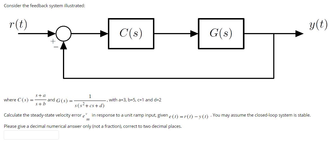Solved Consider the feedback system illustrated: where | Chegg.com