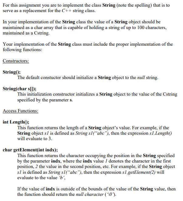 Solved For this assignment you are to implement the class | Chegg.com