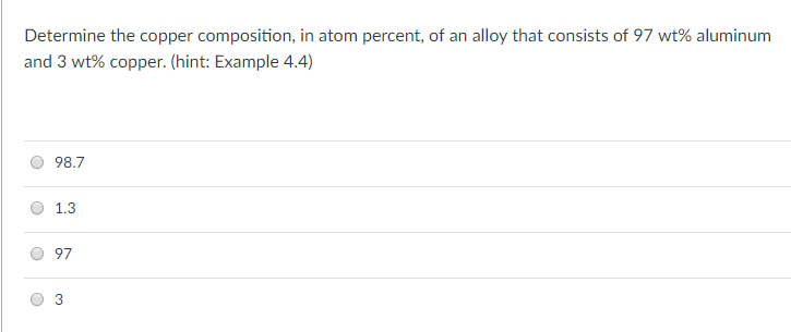 Solved Determine the copper composition, in atom percent, of | Chegg.com