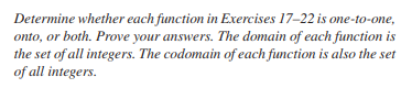 Solved Determine whether each function in Exercises 17-22 is | Chegg.com