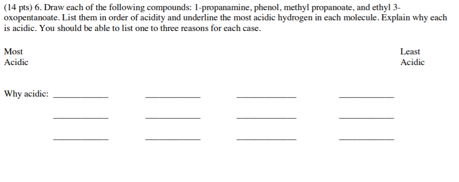 Solved (14 pts) 6. Draw each of the following compounds: | Chegg.com