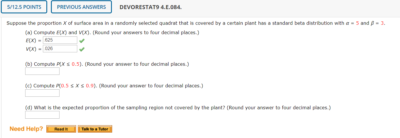 Suppose The Proportion X Of Surface Area In A Chegg Com