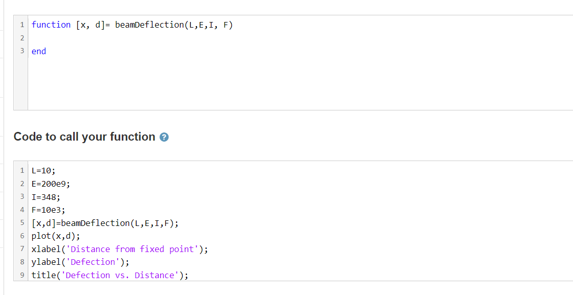 Solved The deflection d as a function of x for a | Chegg.com