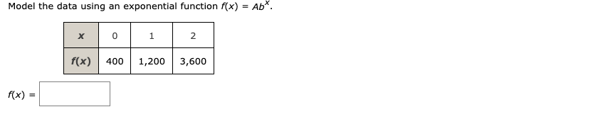 Model the data using an exponential function | Chegg.com