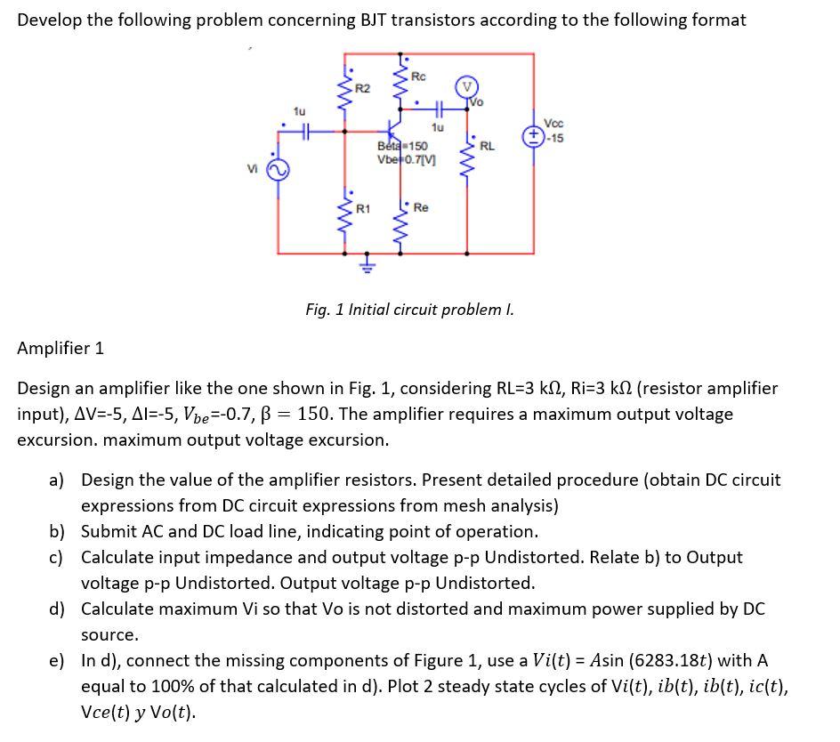 Solved Develop the following problem concerning BJT | Chegg.com
