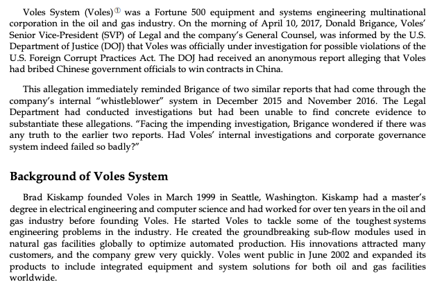 Voles System (Voles) was a Fortune 500 equipment and | Chegg.com