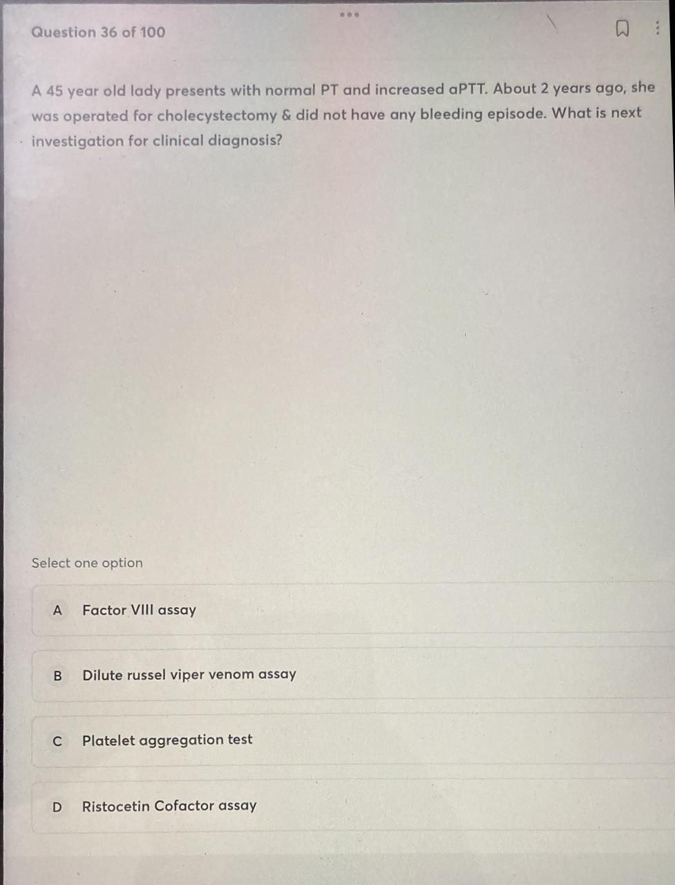 Solved Question 36 of 100 A 45 year old lady presents with | Chegg.com