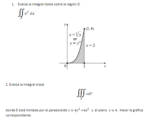 Solved 1 Evalue La Integral Doble Sobre La Region D O Chegg Com