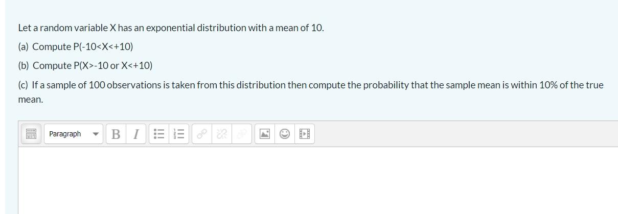 Solved Let a random variable X has an exponential | Chegg.com