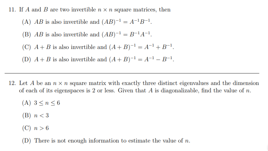 Solved 9. Suppose That A Is An Invertible N × N Matrix And | Chegg.com