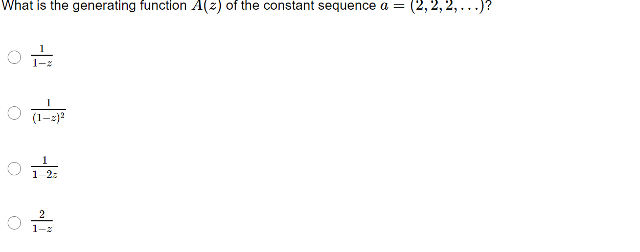 Solved Which one of the following expresses the closed form | Chegg.com
