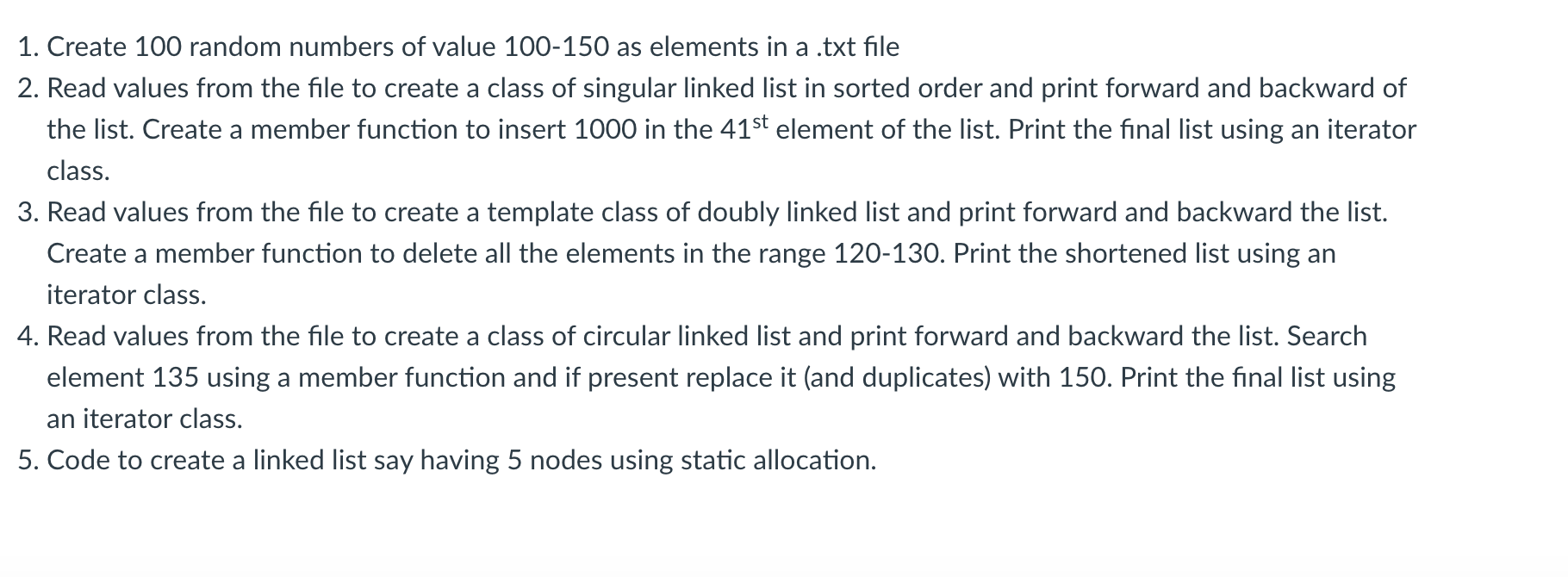 1 Create 100 Random Numbers Of Value 100 150 As E Chegg Com