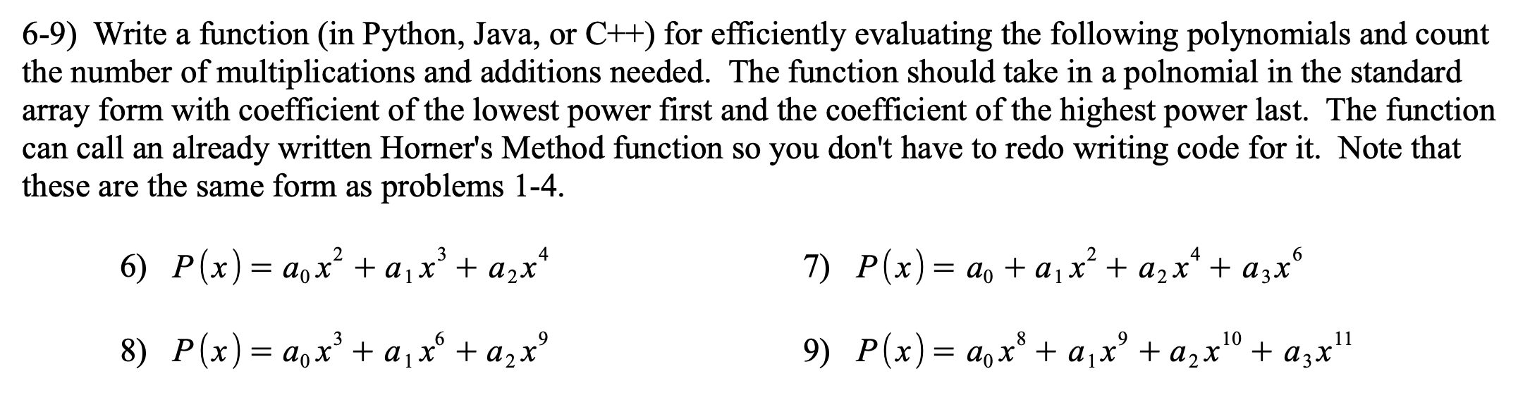 Solved 6-9) Write a function (in Python, Java, or C++ ) for | Chegg.com