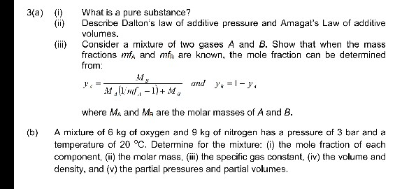 Solved 3(a) (ii) What is a pure substance? Describe Dalton's | Chegg.com