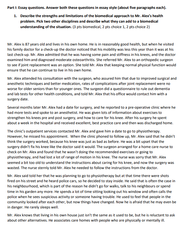 Solved Part I Essay questions. Answer both these questions