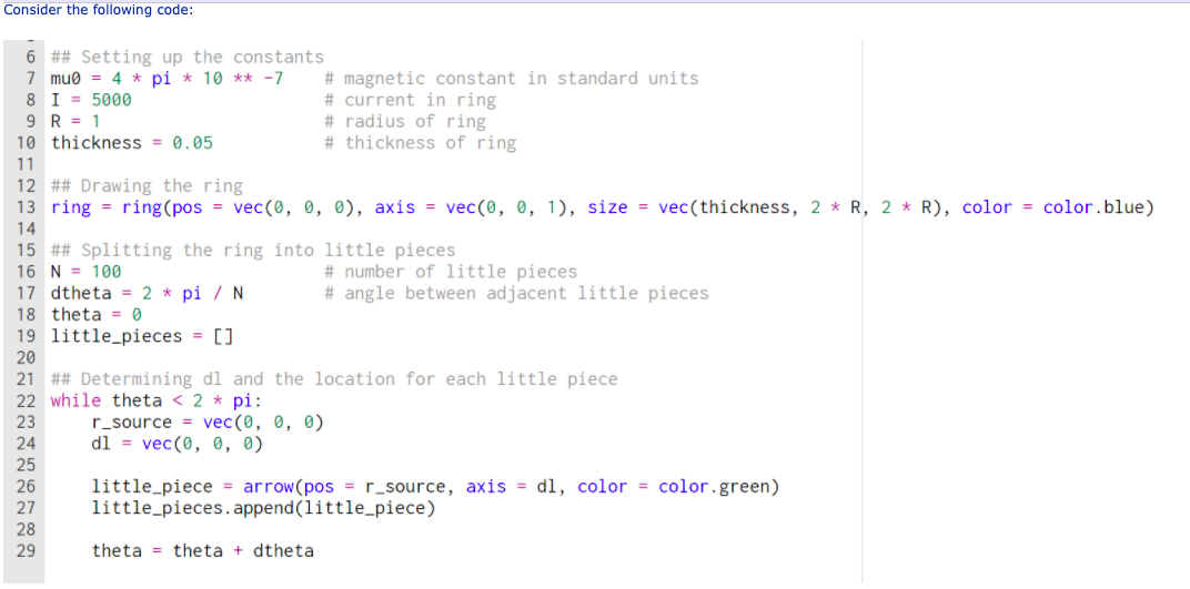 Solved Consider the following code: 6 ## Setting up the | Chegg.com